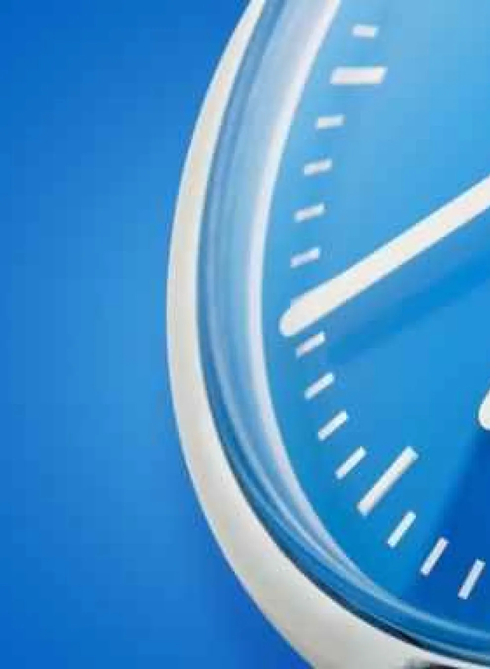 clock on blue background