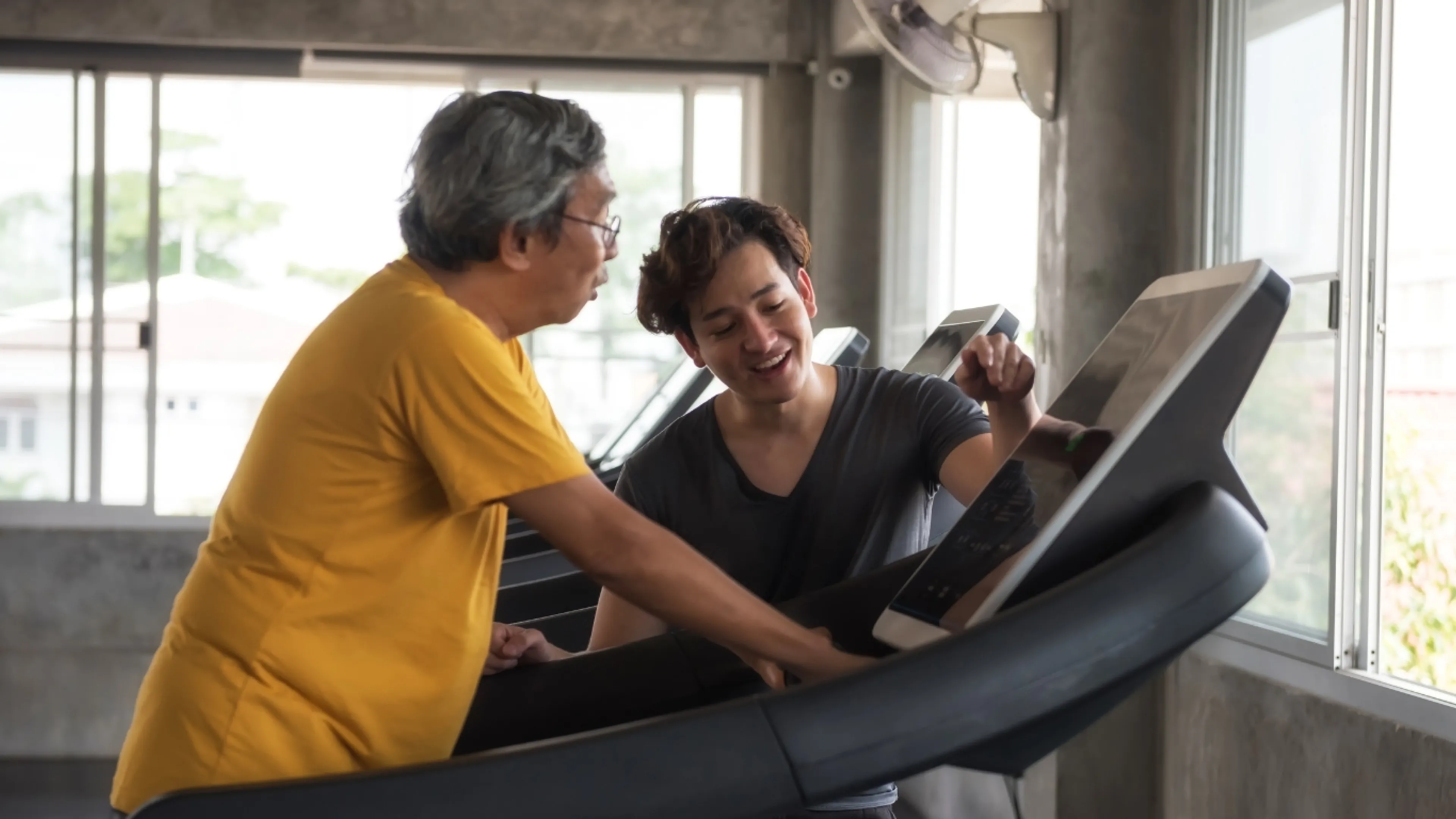 trainer showing machine