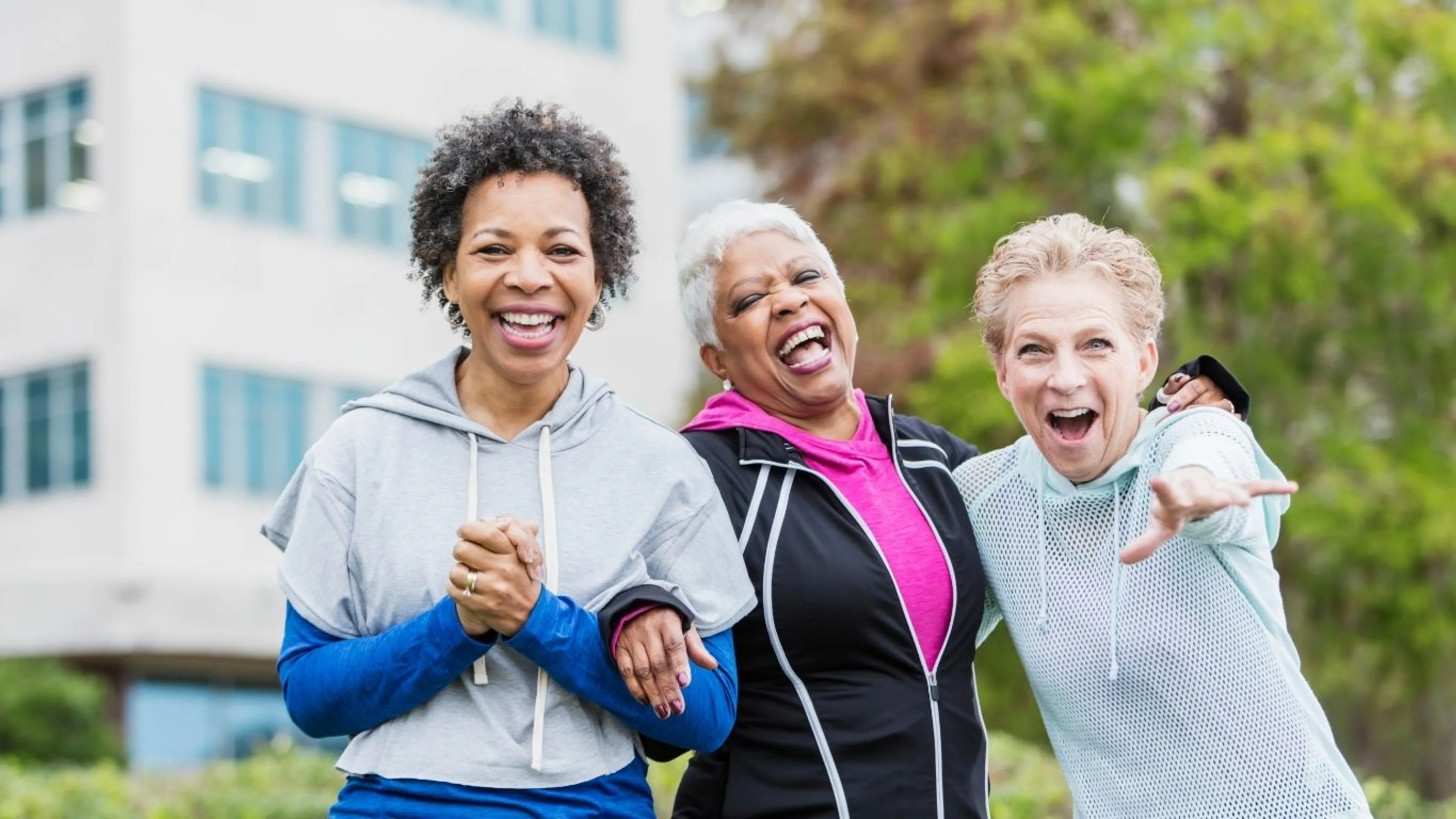 Three older adults fitness